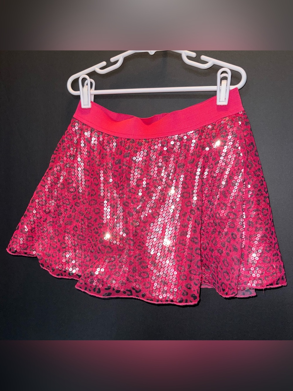 Girls Hot Pink Sequin Skort